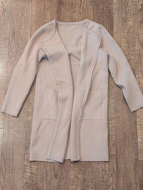 Amazon Women's Open-Front Beige/Cream Long Cardigan